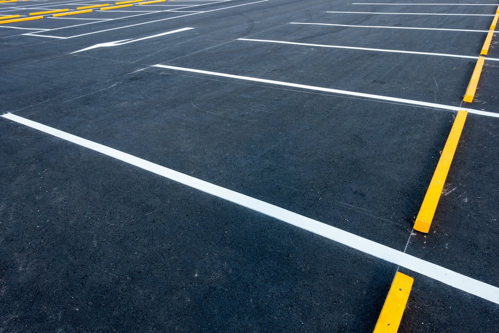 Empty car parking lots, Outdoor public parking. Parking Lot Paving